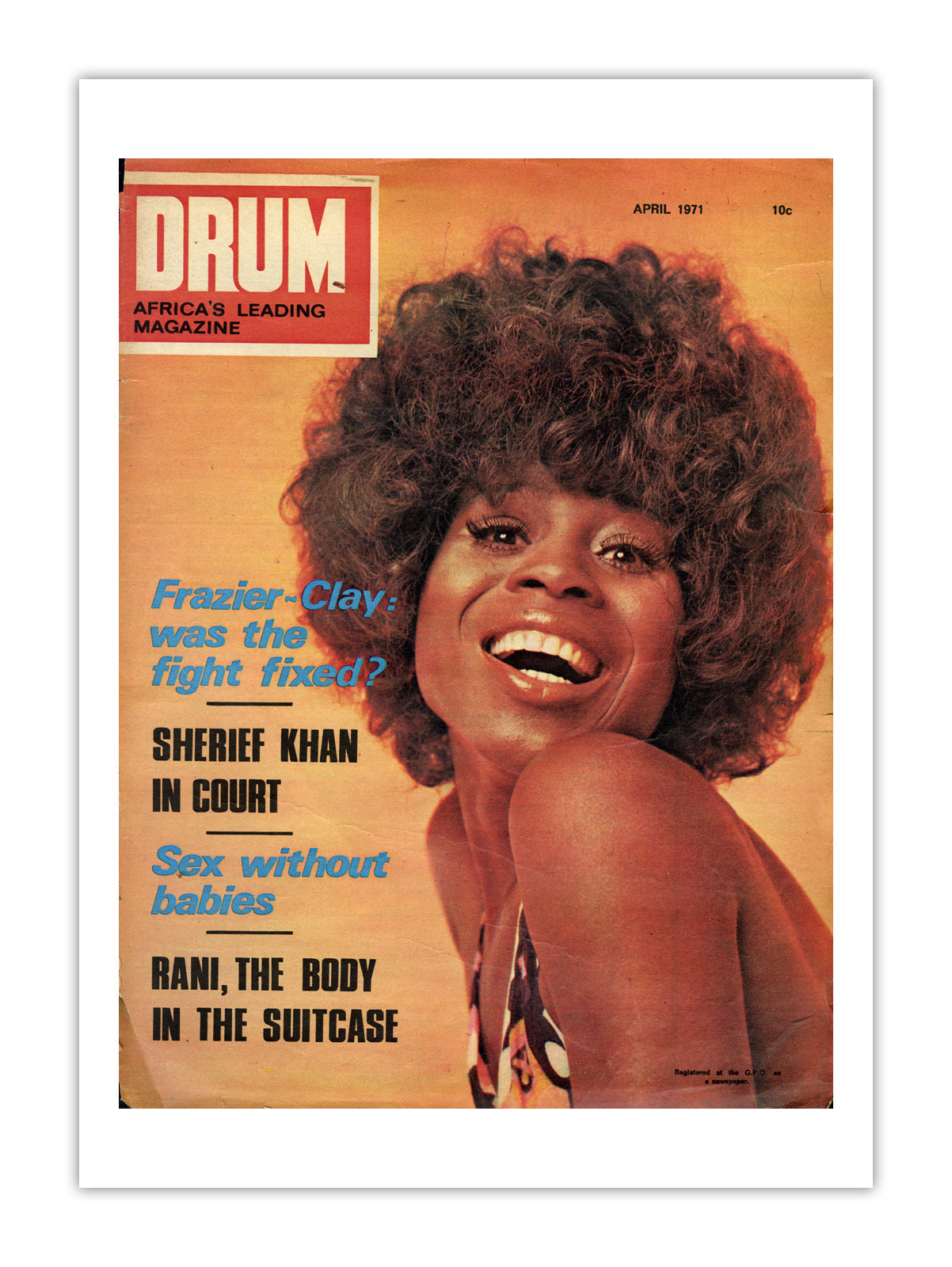 South Africa Drum Magazine cover, April 1971 – archival poster print
