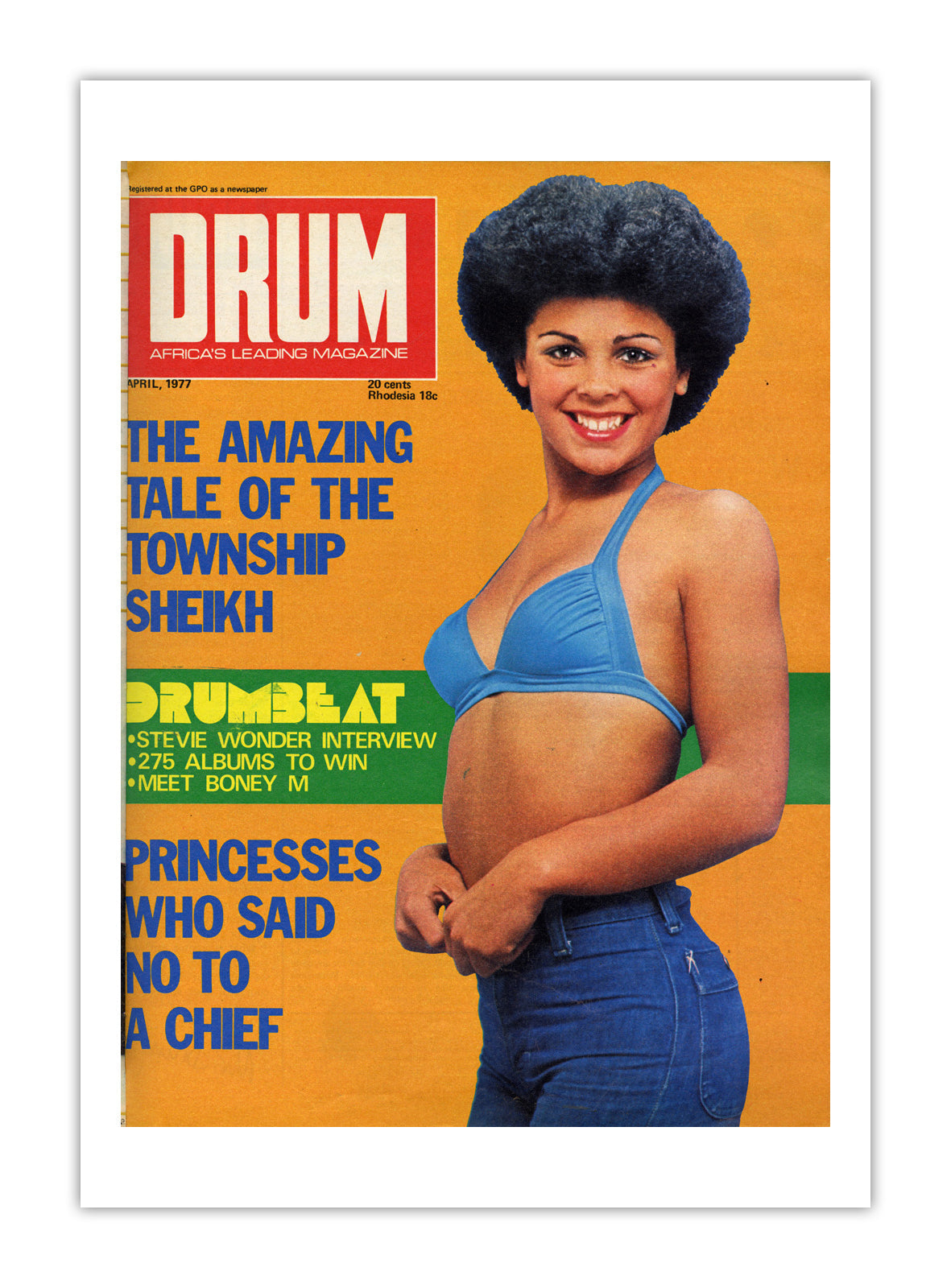 South Africa Drum Magazine cover, April 1977 – archival poster print