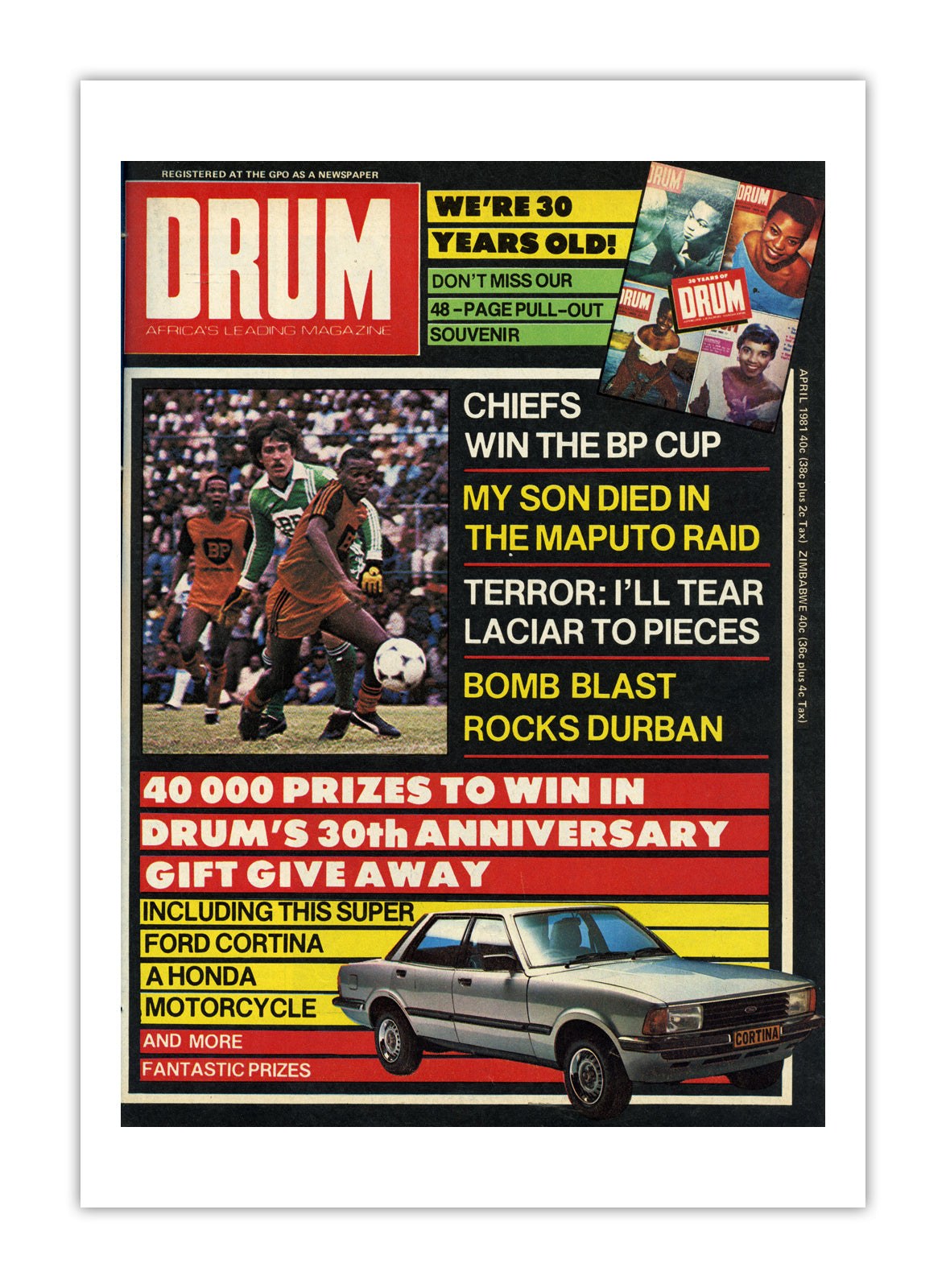 South Africa Drum Magazine cover, April 1981 – archival poster print