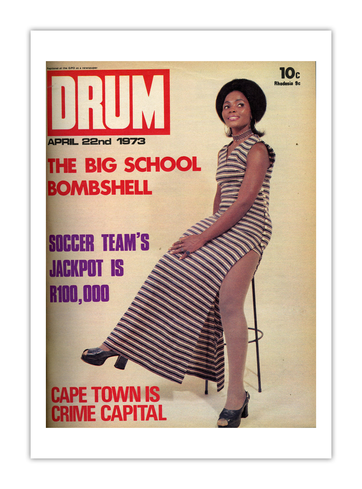 South Africa Drum Magazine cover, April 1973 – archival poster print