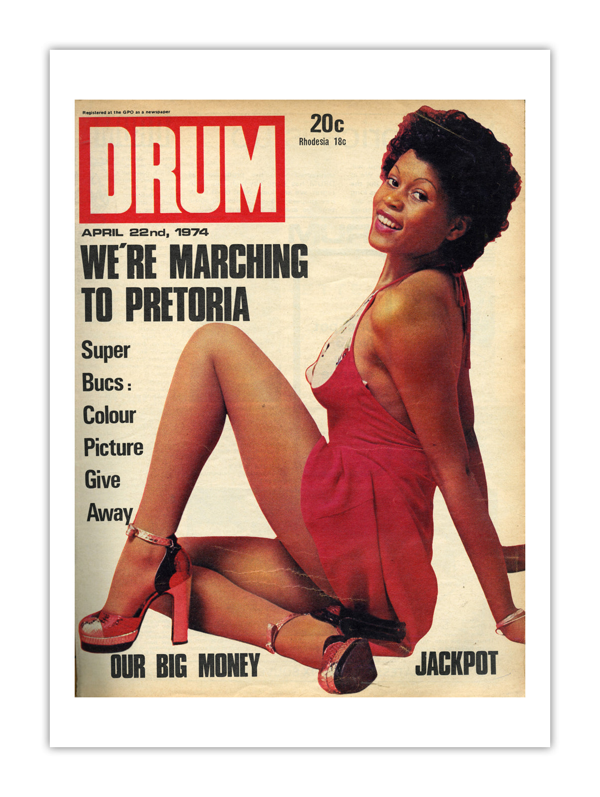 South Africa Drum Magazine cover, April 1974 – archival poster print