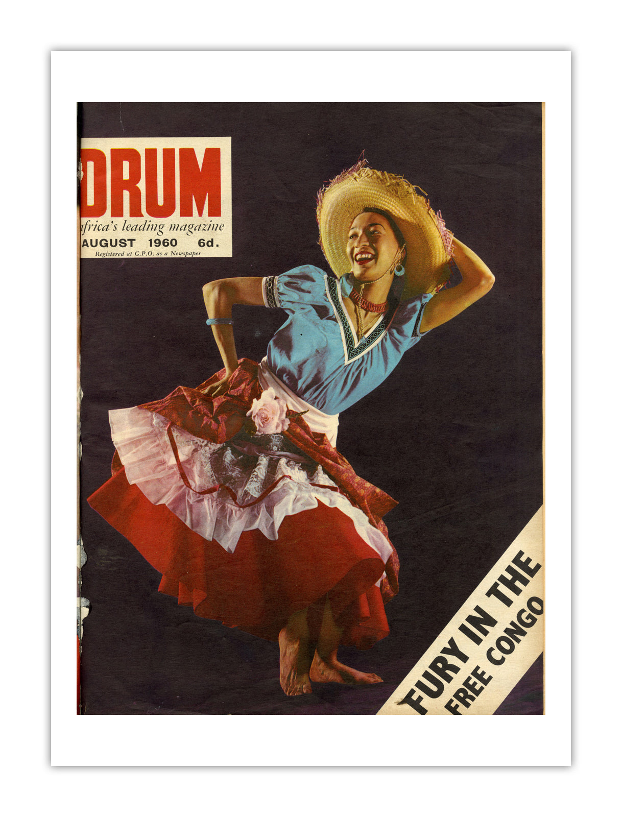 South Africa Drum Magazine cover, August 1960 – archival poster print