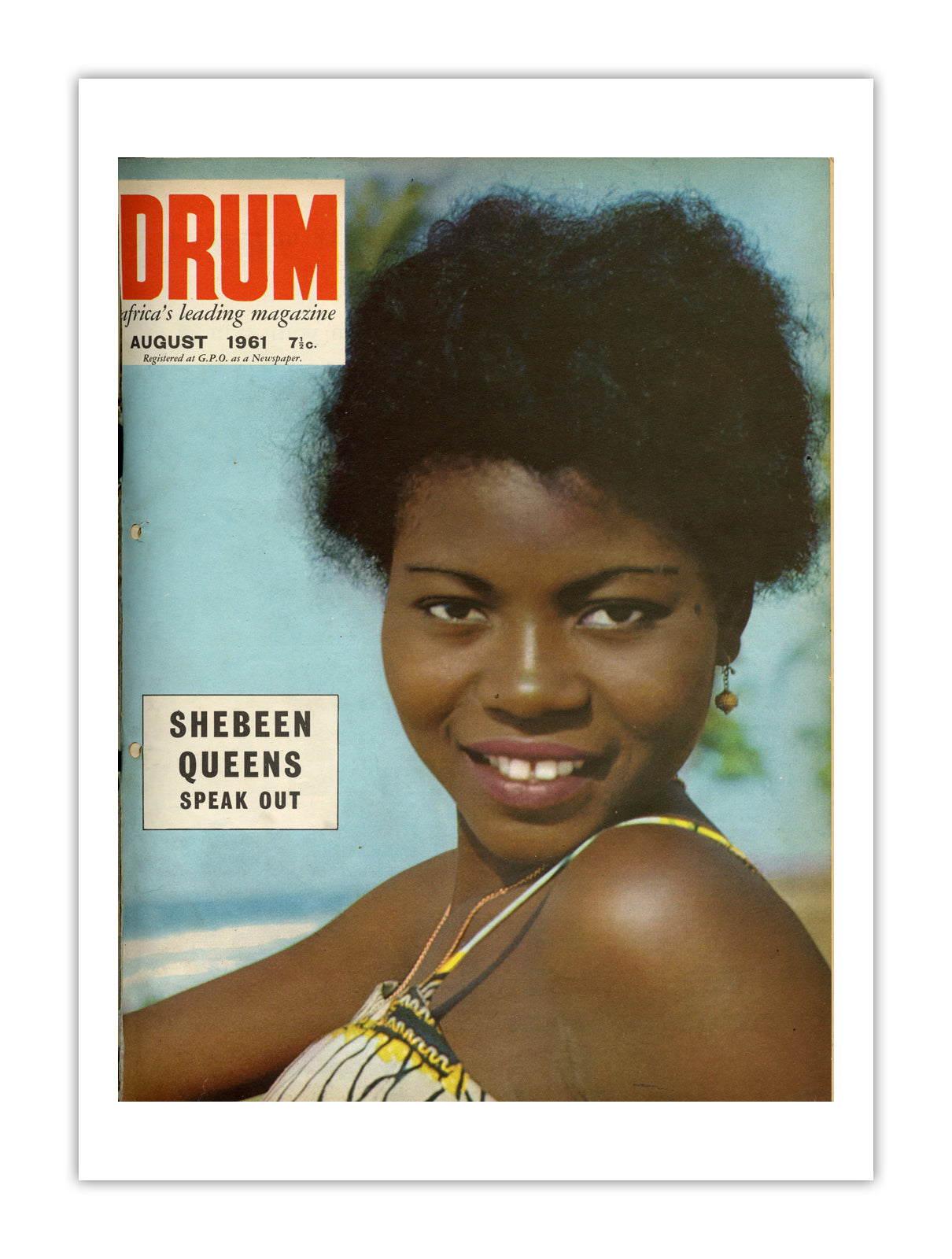 South Africa Drum Magazine cover, August 1961 – archival poster print