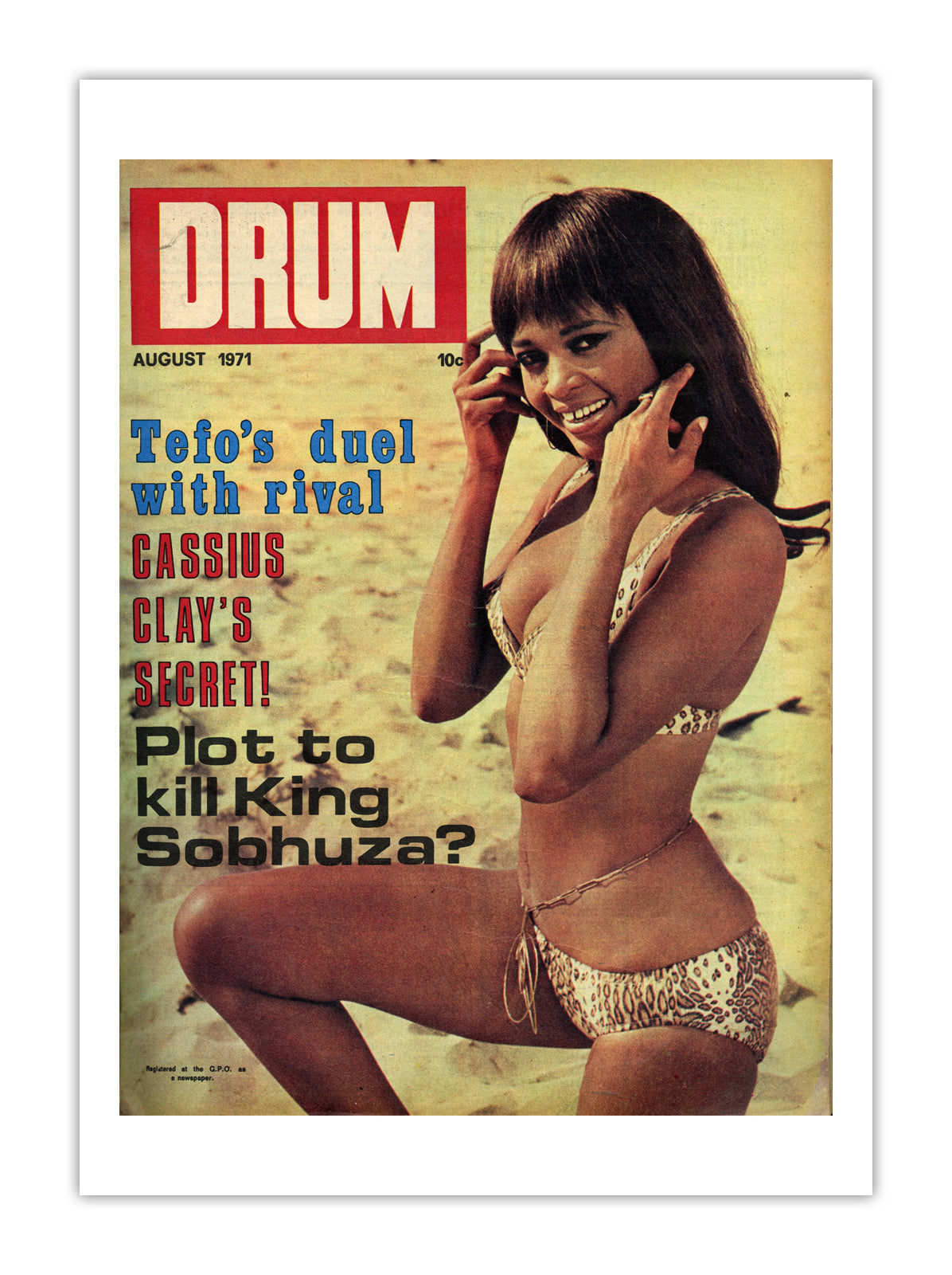 South Africa Drum Magazine cover, August 1971 – archival poster print