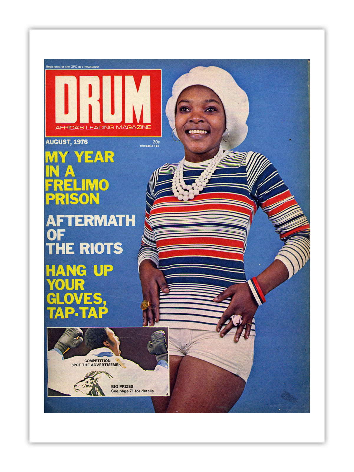 South Africa Drum Magazine cover, August 1976 – archival poster print