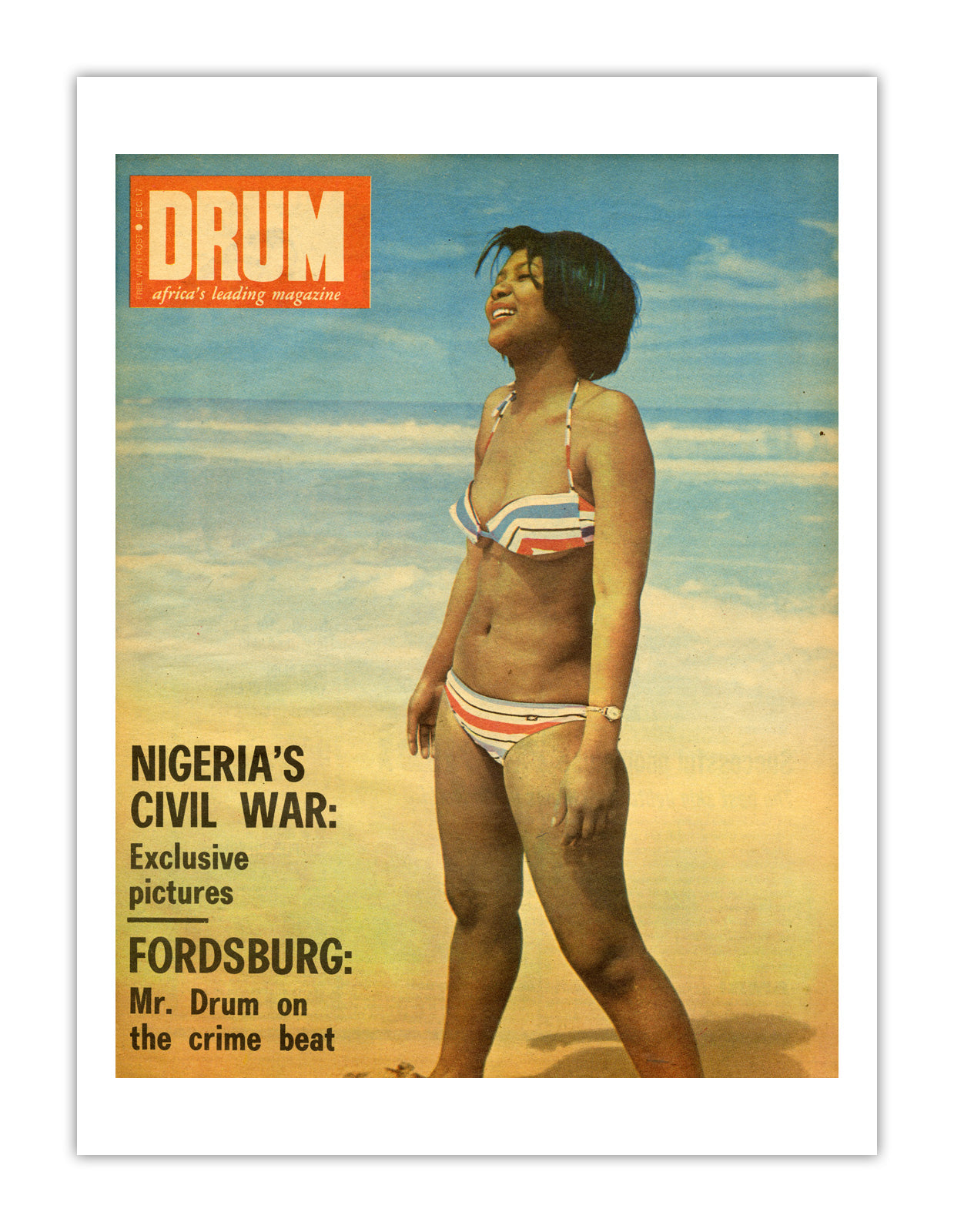 South Africa Drum Magazine cover, December 1967 – archival poster print