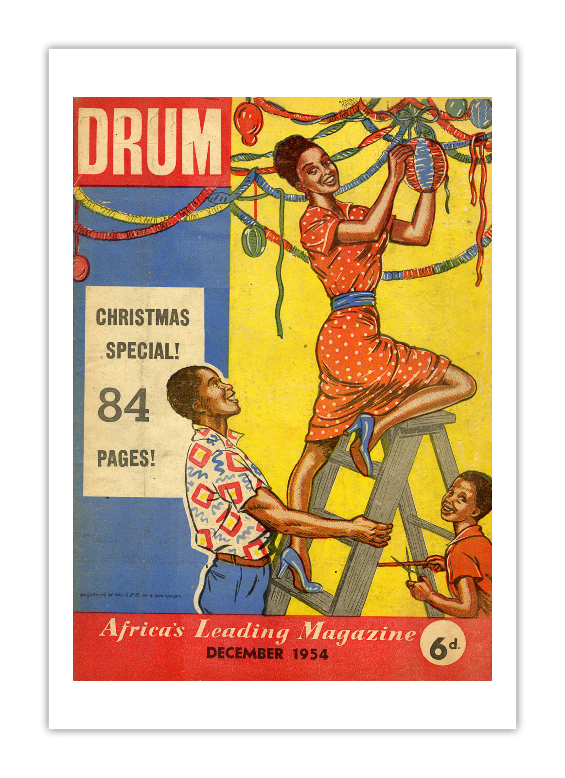 South Africa Drum Magazine cover, December 1954 – archival poster print