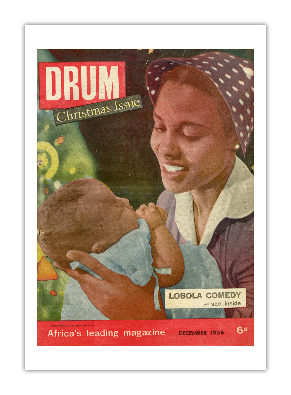 South Africa Drum Magazine cover, December 1956 – archival poster print