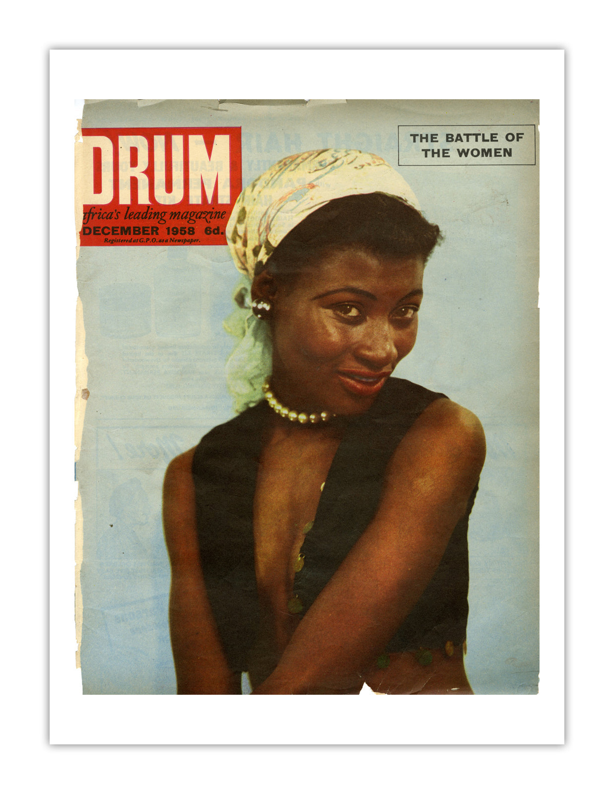 South Africa Drum Magazine cover, December 1958 – archival poster print