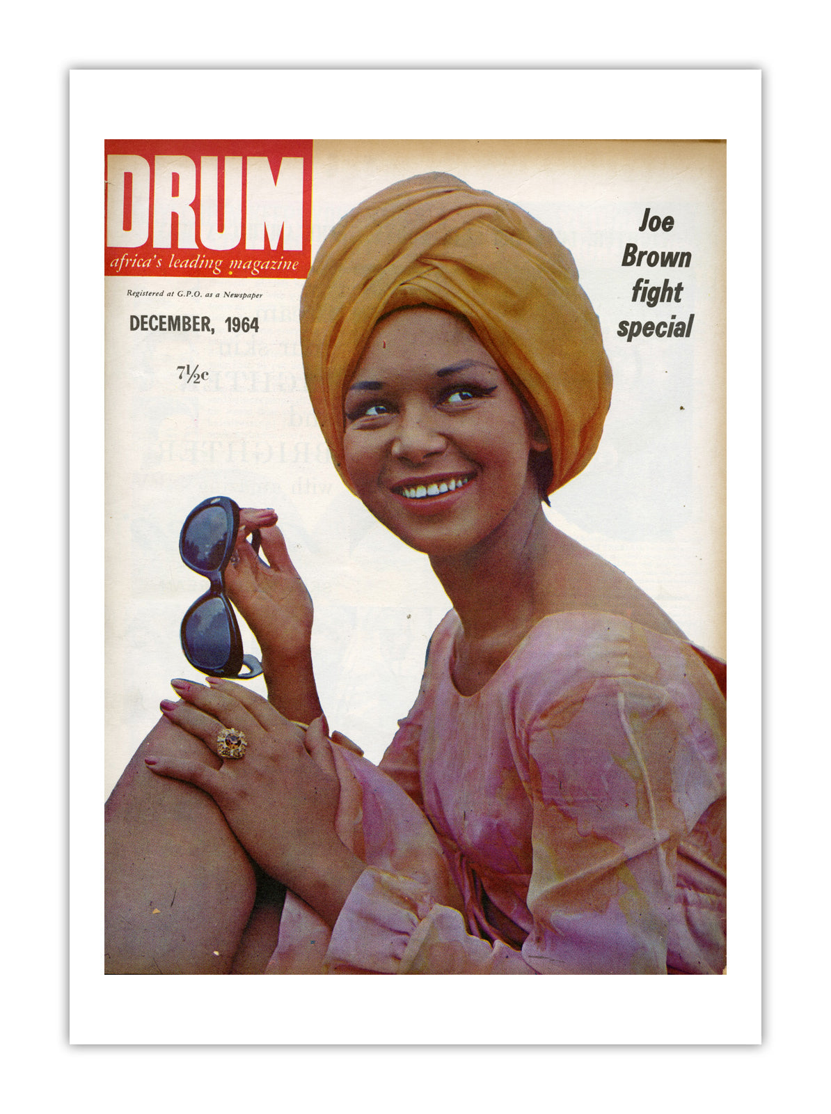 South Africa Drum Magazine cover, December 1964 – archival poster print