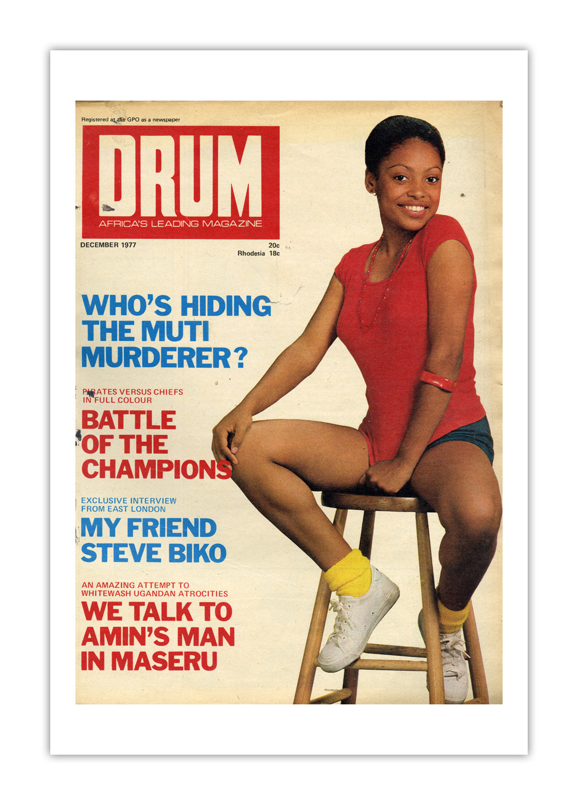 South Africa Drum Magazine cover, December 1977 – archival poster print