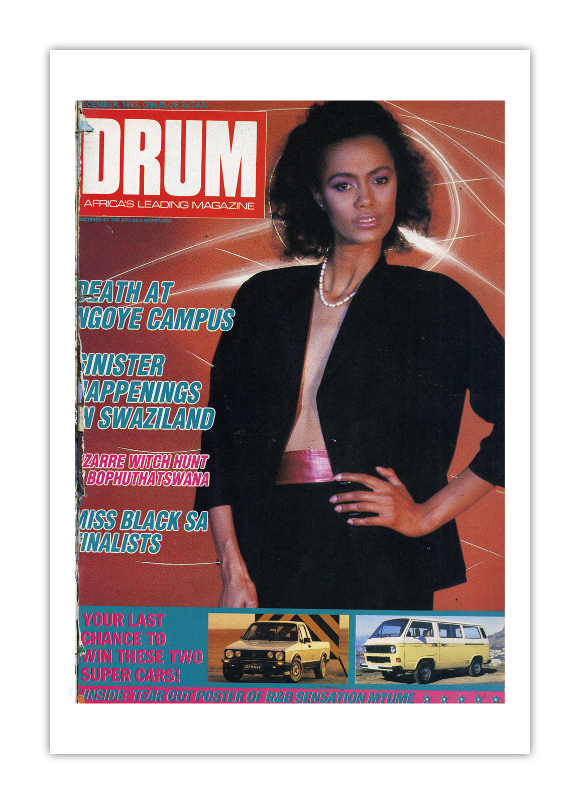 South Africa Drum Magazine cover, December 1983 – archival poster print