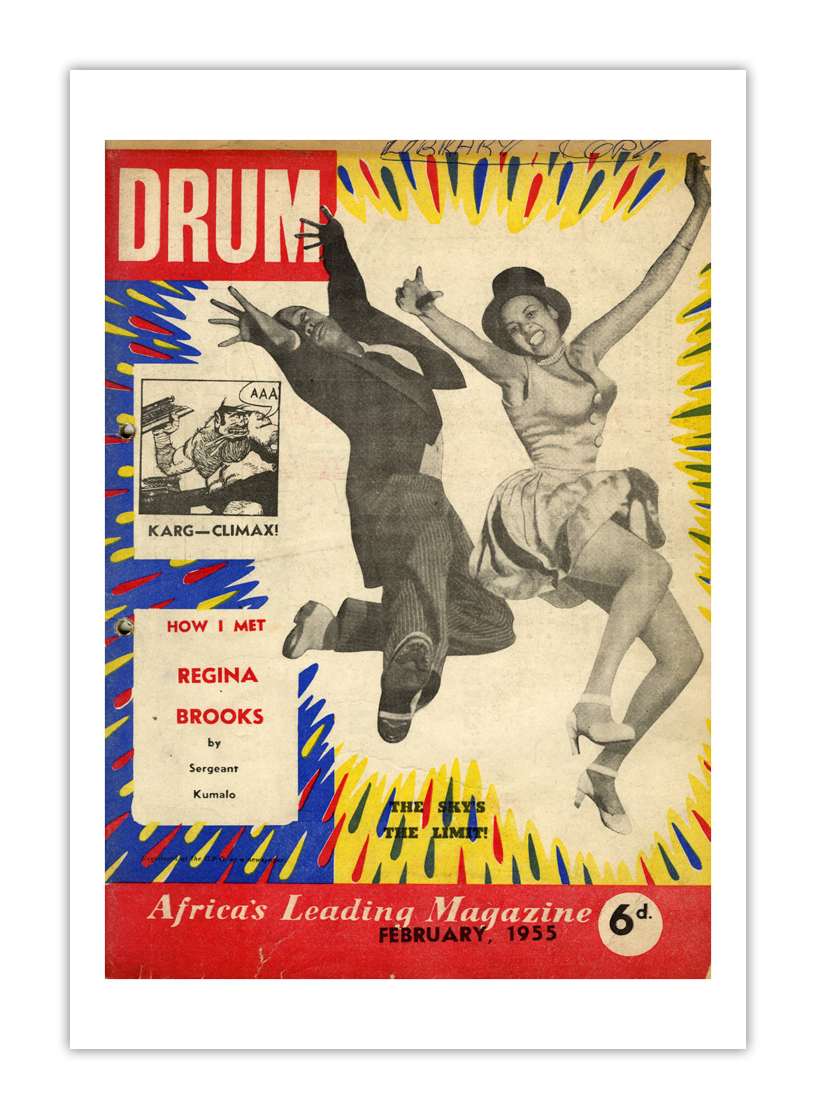 South Africa Drum Magazine cover, February 1955 – archival poster print