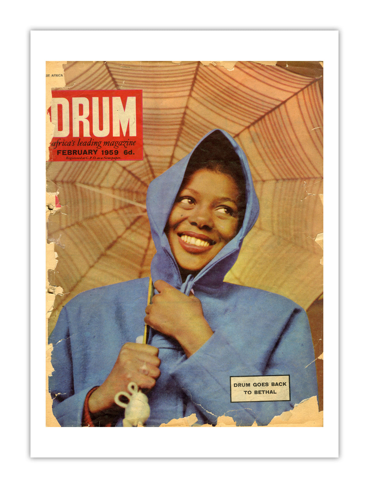 South Africa Drum Magazine cover, February 1959 – archival poster print