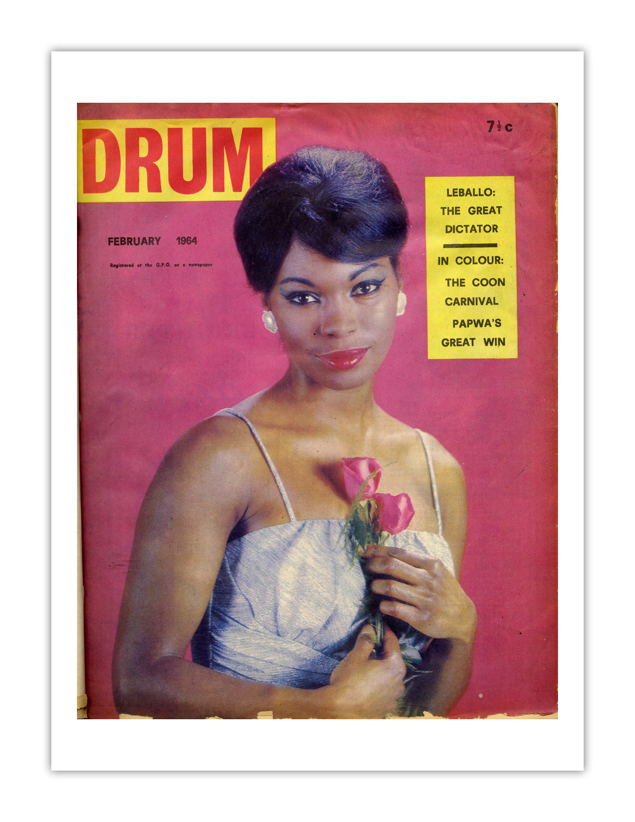 South Africa Drum Magazine cover, February 1964 – archival poster print