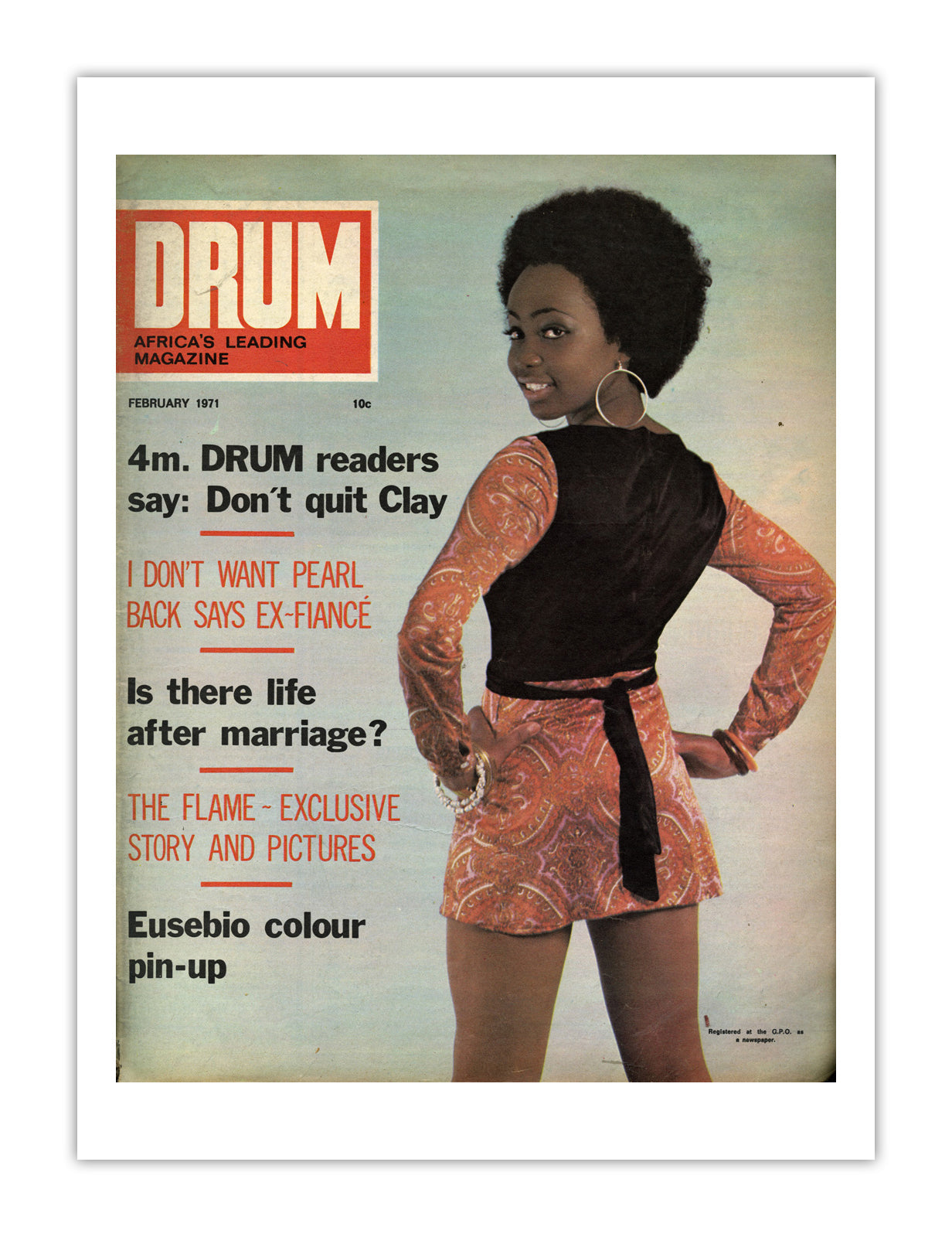 South Africa Drum Magazine cover, February 1971 – archival poster print