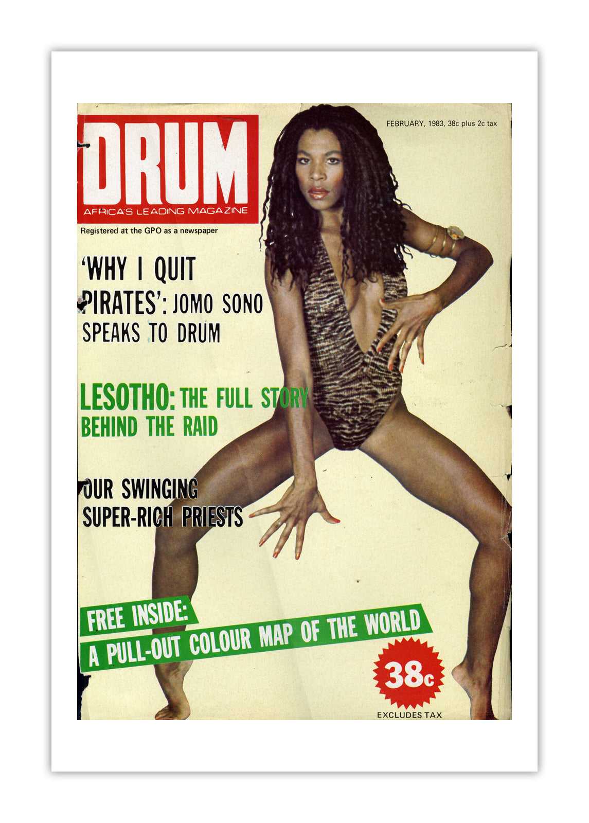 South Africa Drum Magazine cover, February 1983 – archival poster print