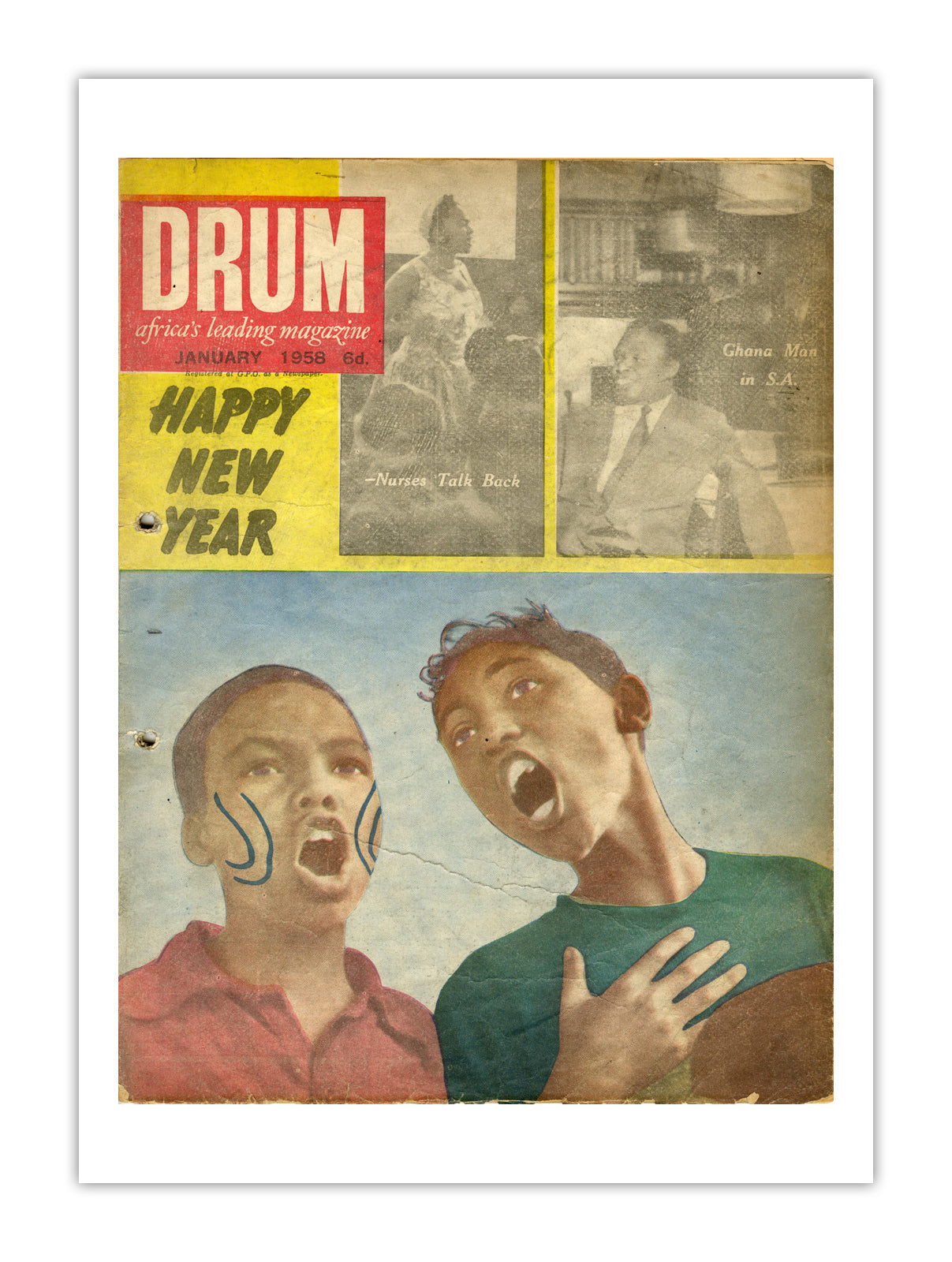 South Africa Drum Magazine cover, January 1958 – archival poster print