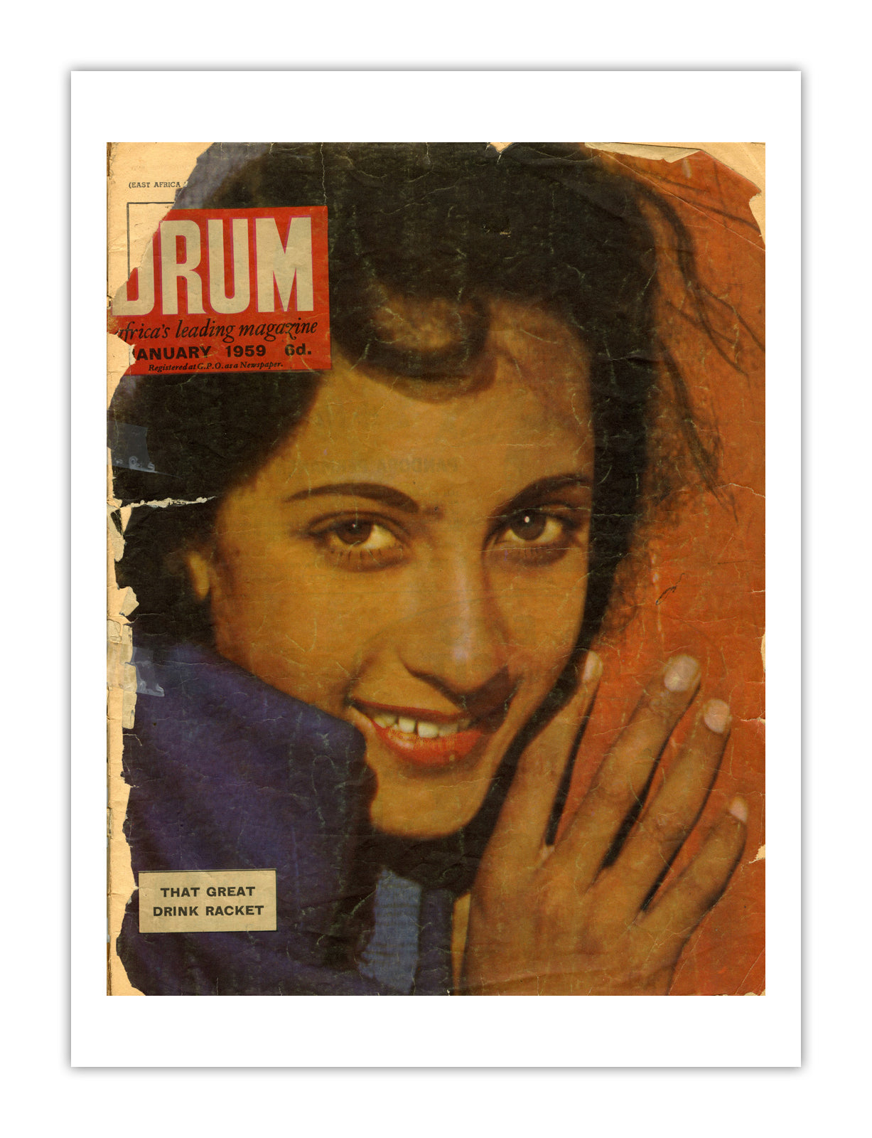 South Africa Drum Magazine cover, January 1959 – archival poster print