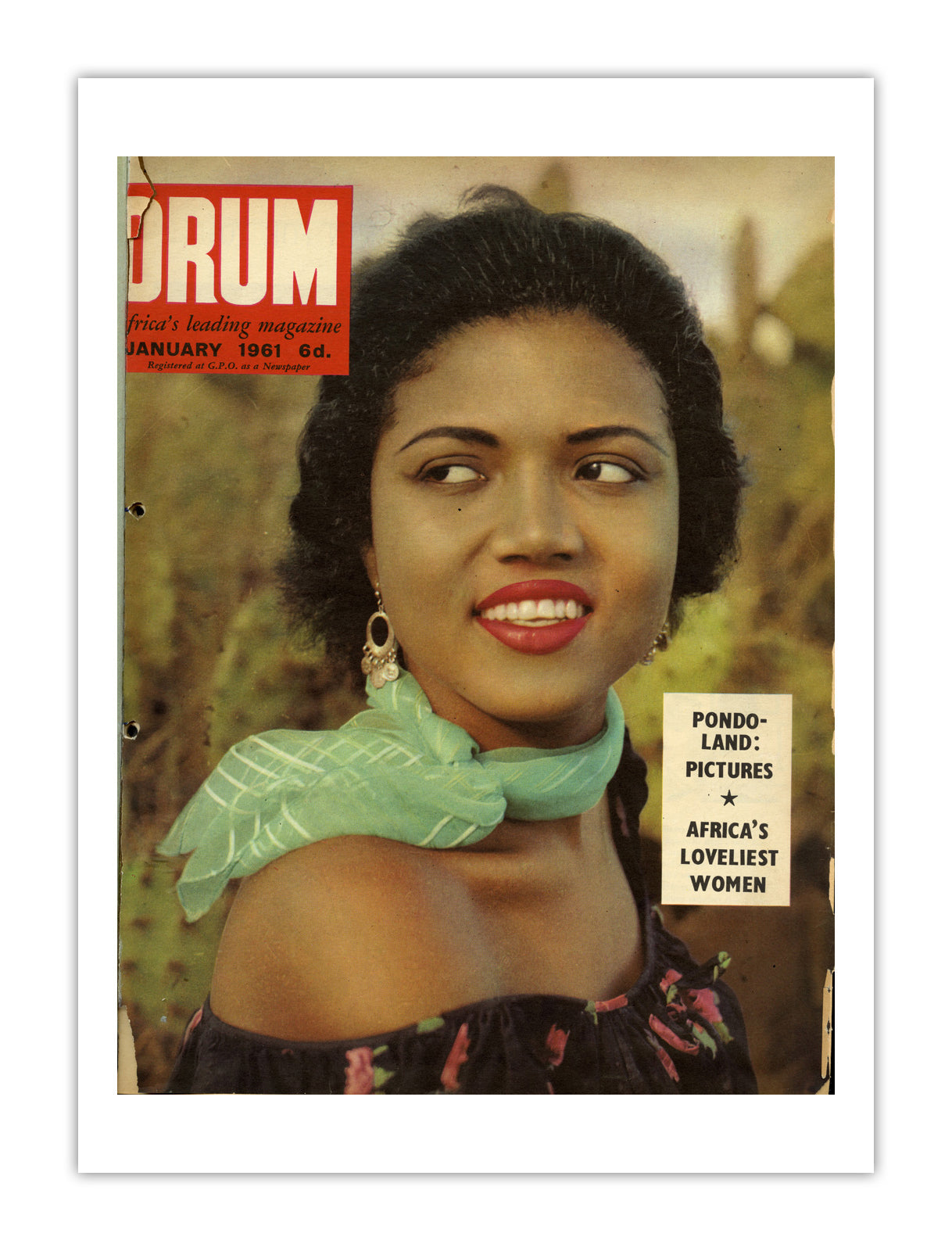 South Africa Drum Magazine cover, January 1961 – archival poster print