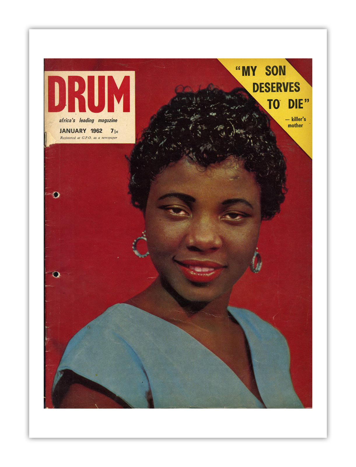 South Africa Drum Magazine cover, January 1962 – archival poster print