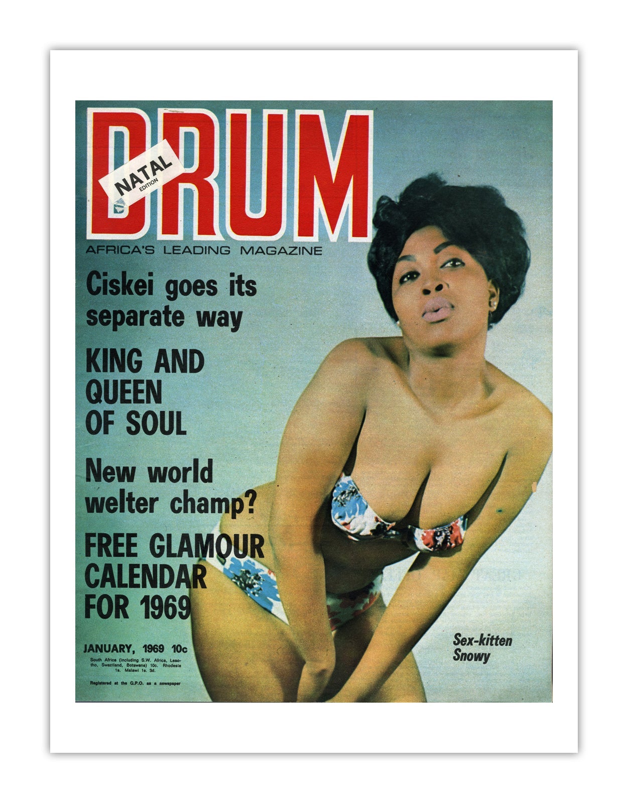 South Africa Drum Magazine cover, January 1969 – archival poster print