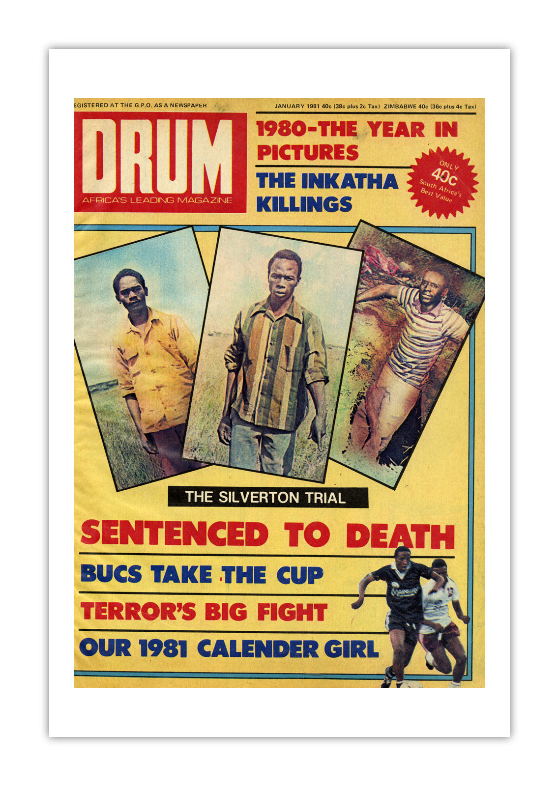 South Africa Drum Magazine cover, January 1981 – archival poster print