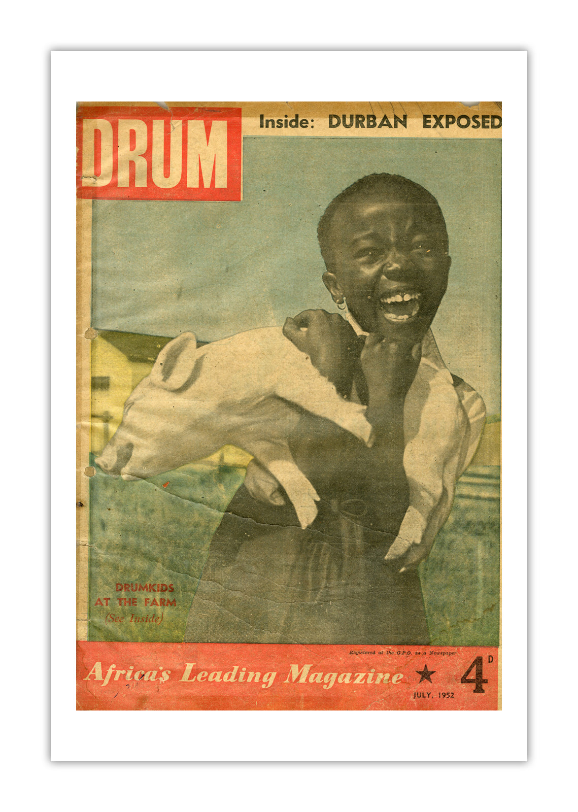South Africa Drum Magazine cover, July 1952 – archival poster print