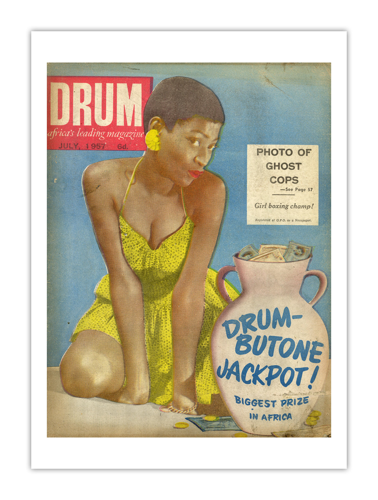South Africa Drum Magazine cover, July 1957 – archival poster print
