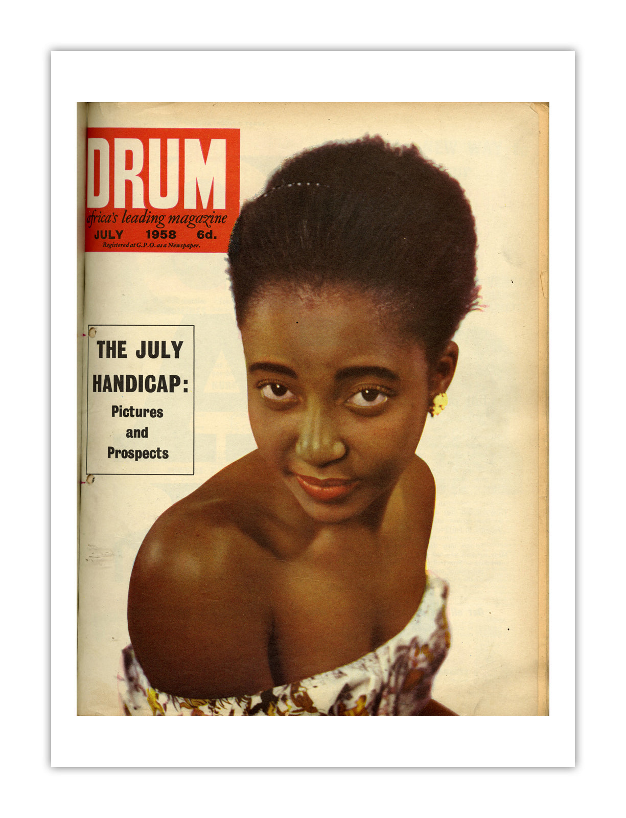 South Africa Drum Magazine cover, July 1958 – archival poster print