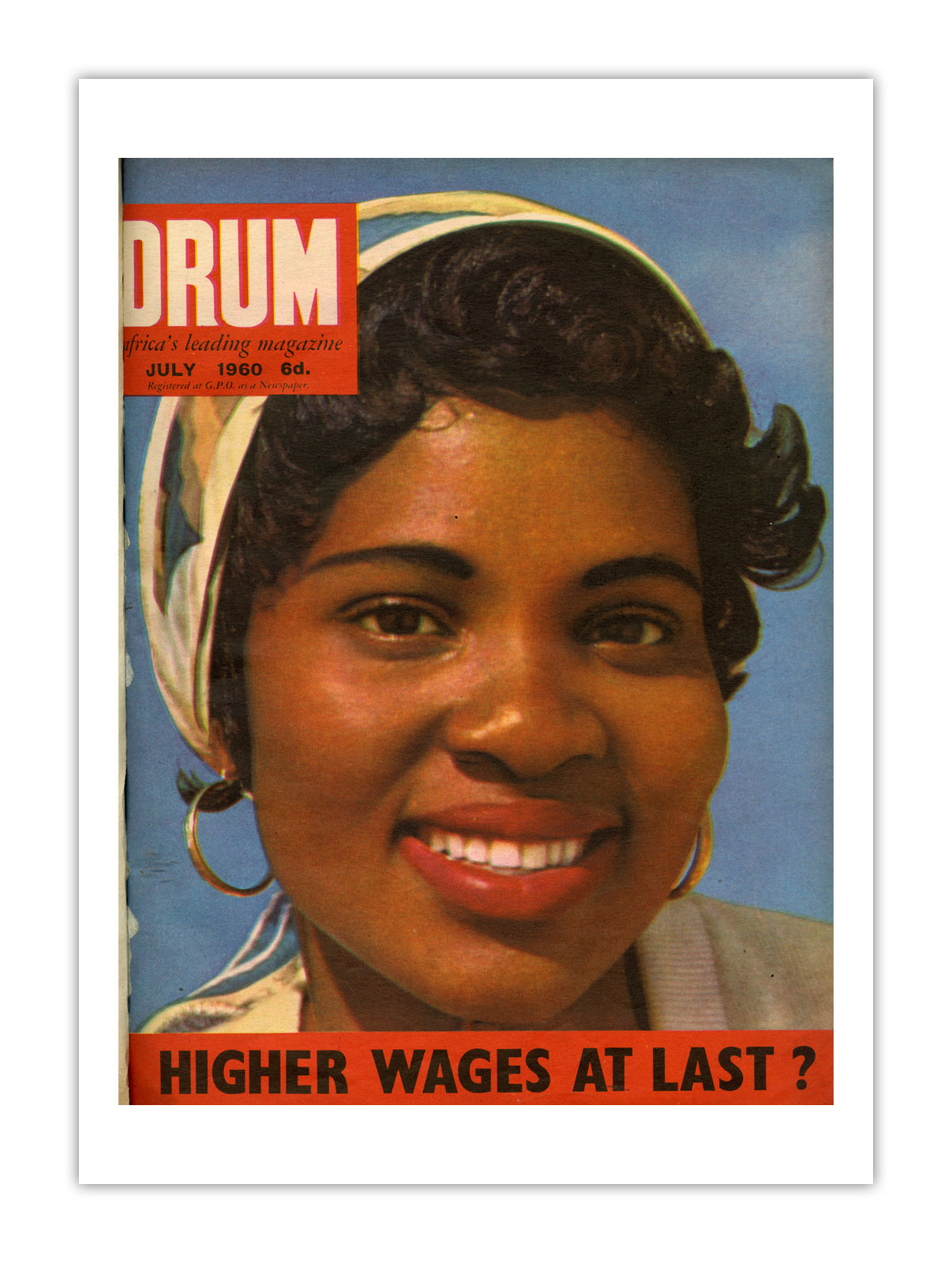 South Africa Drum Magazine cover, July 1960 – archival poster print