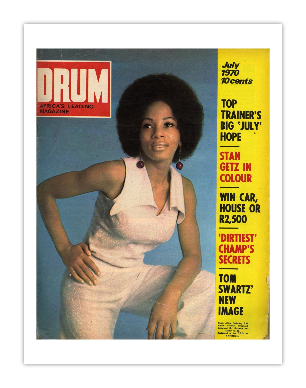 South Africa Drum Magazine cover, July 1970 – archival poster print