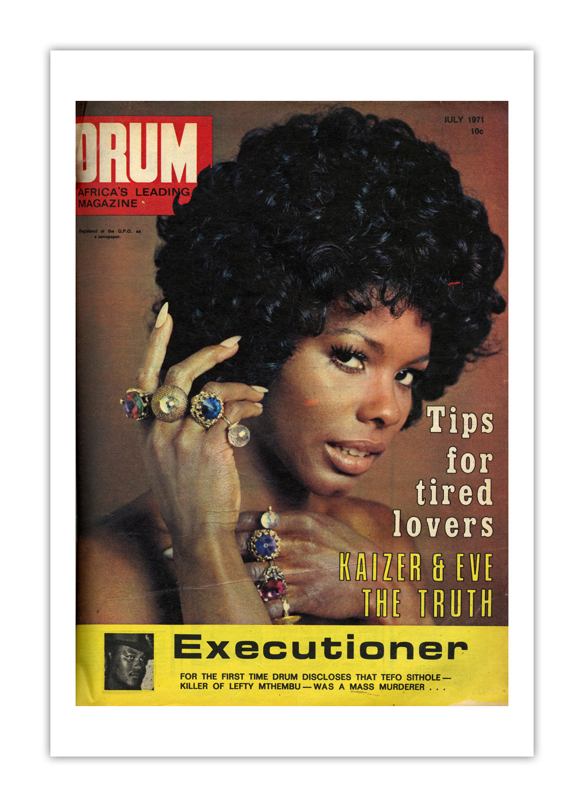 South Africa Drum Magazine cover, July 1971 – archival poster print