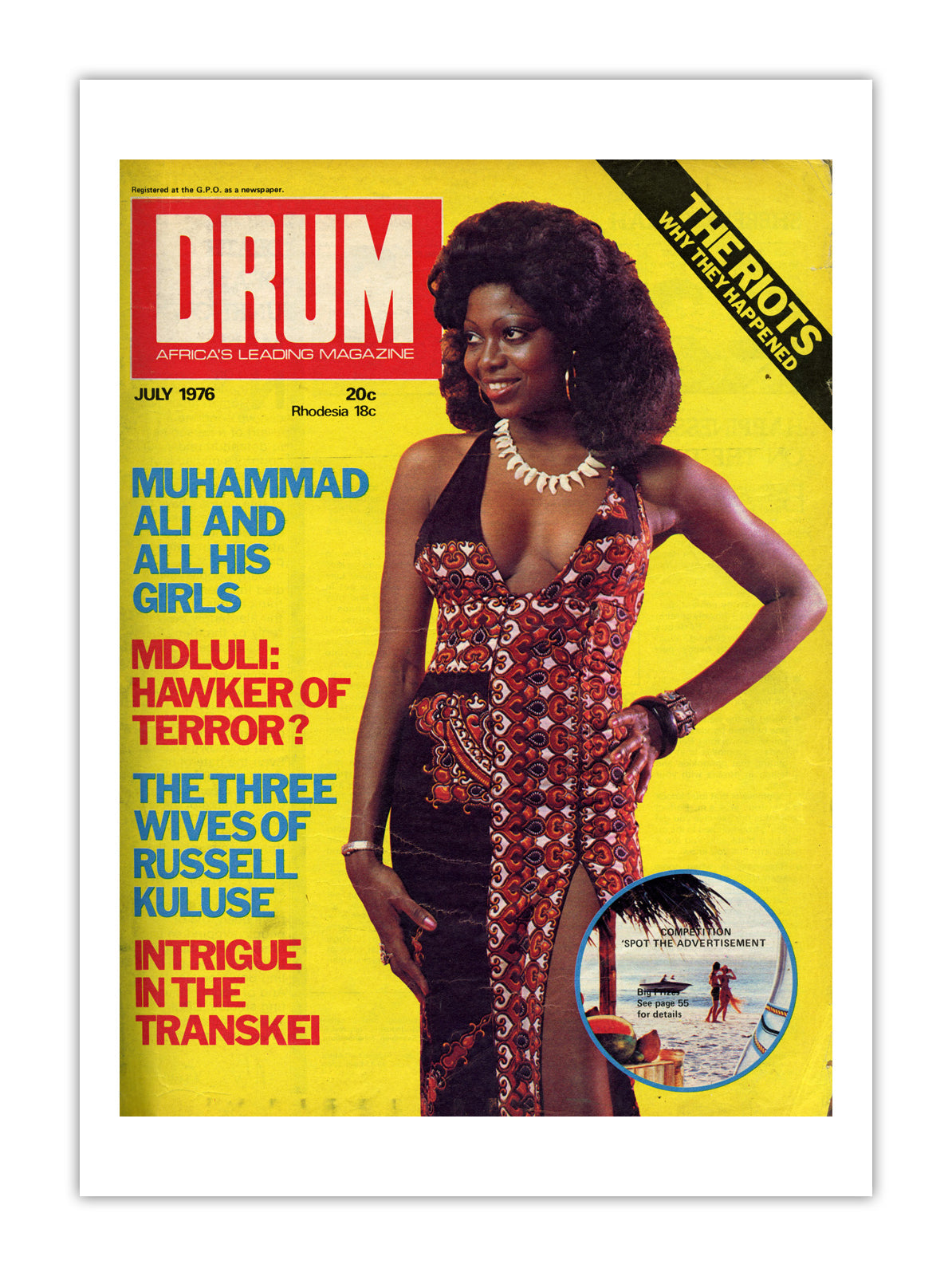 South Africa Drum Magazine cover, July 1976 – archival poster print