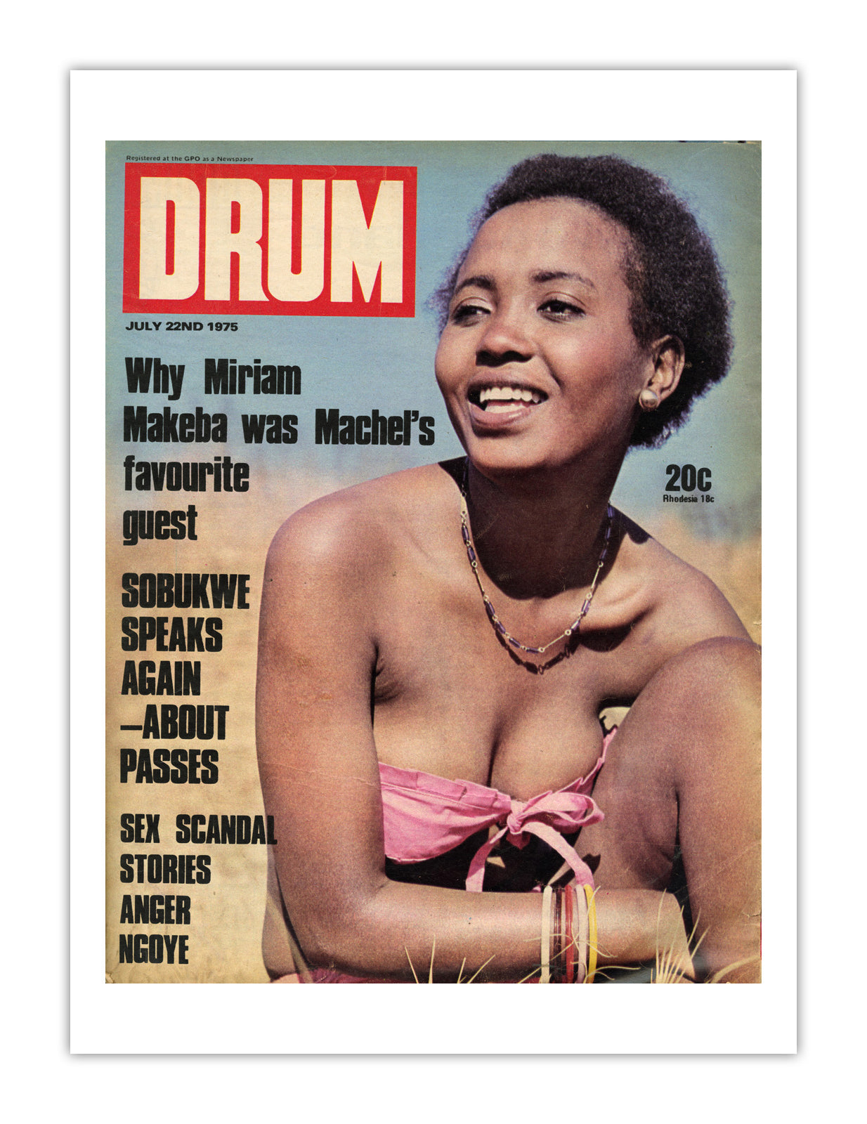 South Africa Drum Magazine cover, July 1975 – archival poster print