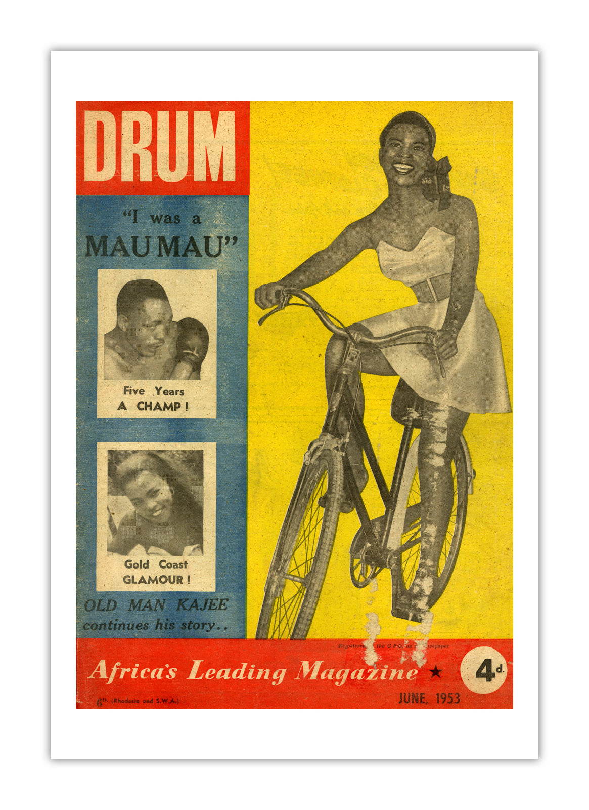 South Africa Drum Magazine cover, June 1953 – archival poster print