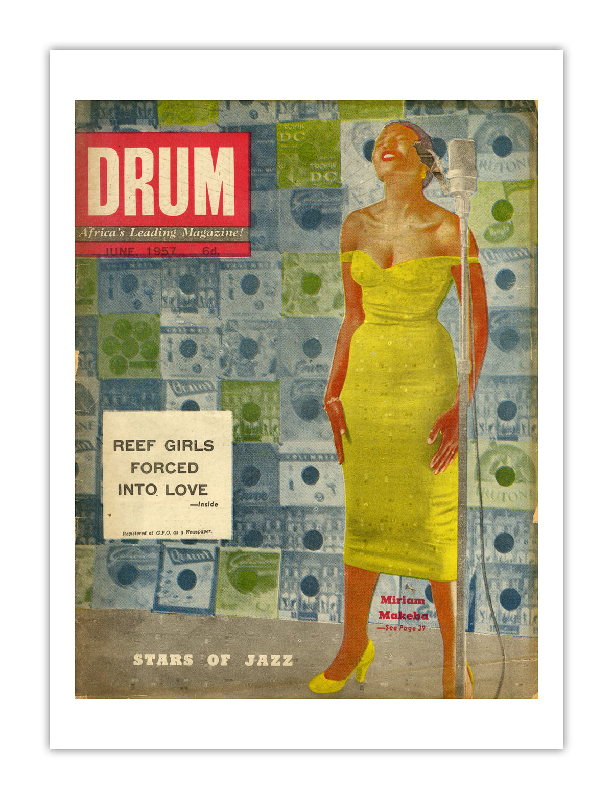 South Africa Drum Magazine cover, June 1957 – archival poster print