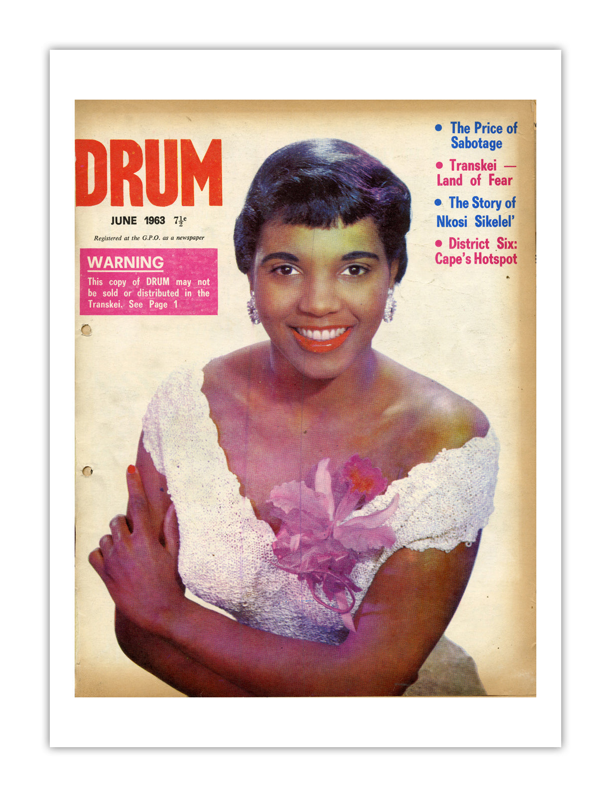 South Africa Drum Magazine cover, June 1963 – archival poster print