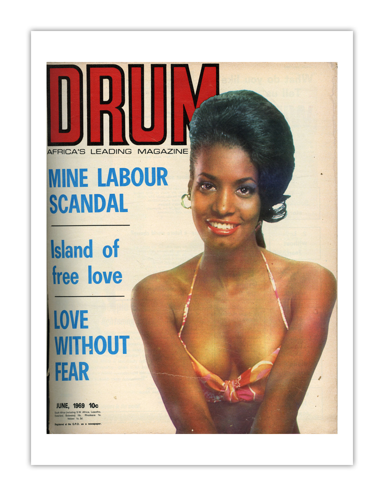 South Africa Drum Magazine cover, June 1969 – archival poster print