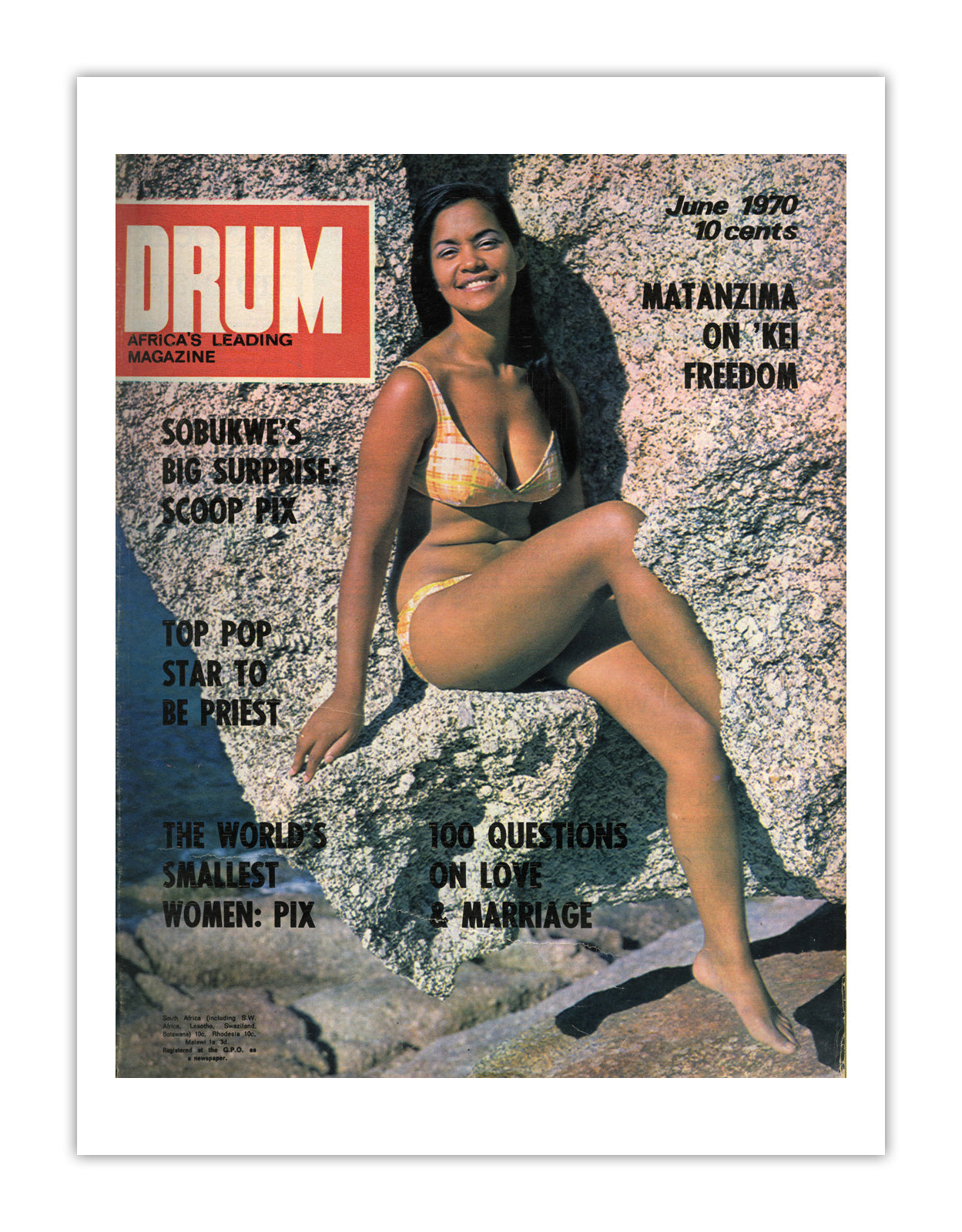 South Africa Drum Magazine cover, June 1970 – archival poster print