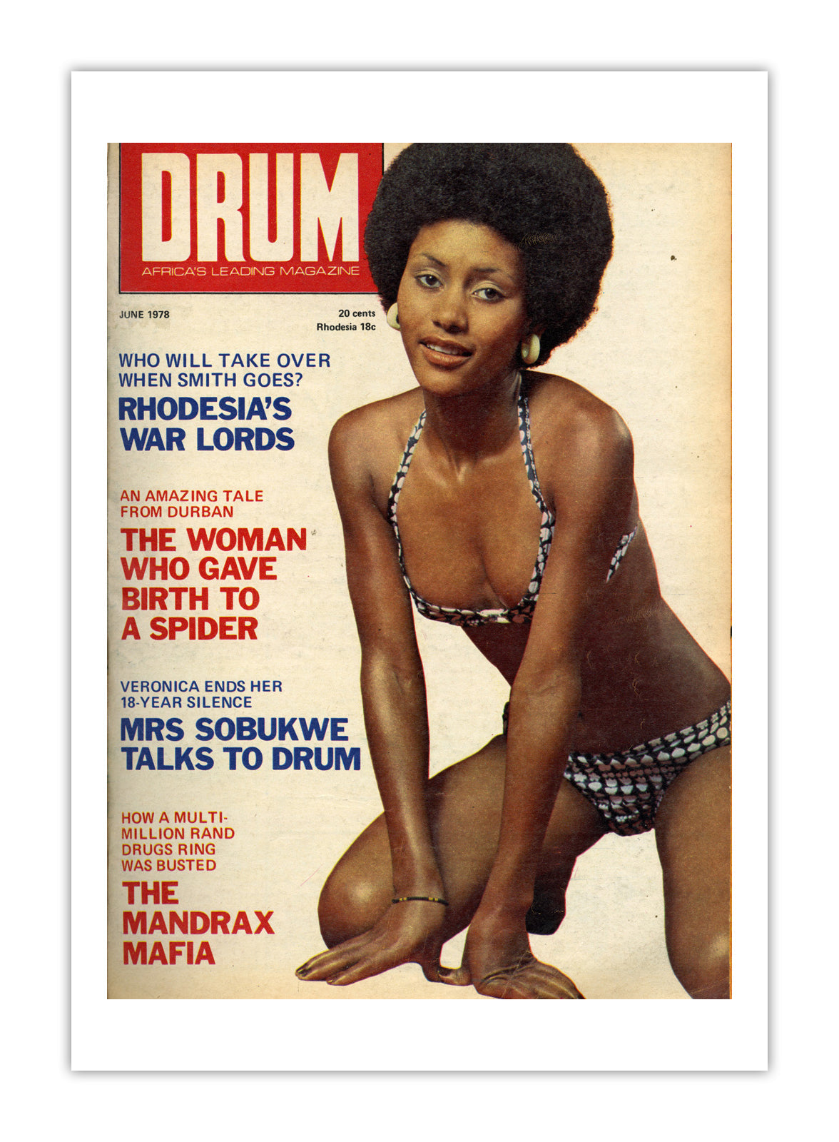South Africa Drum Magazine cover, June 1978 – archival poster print