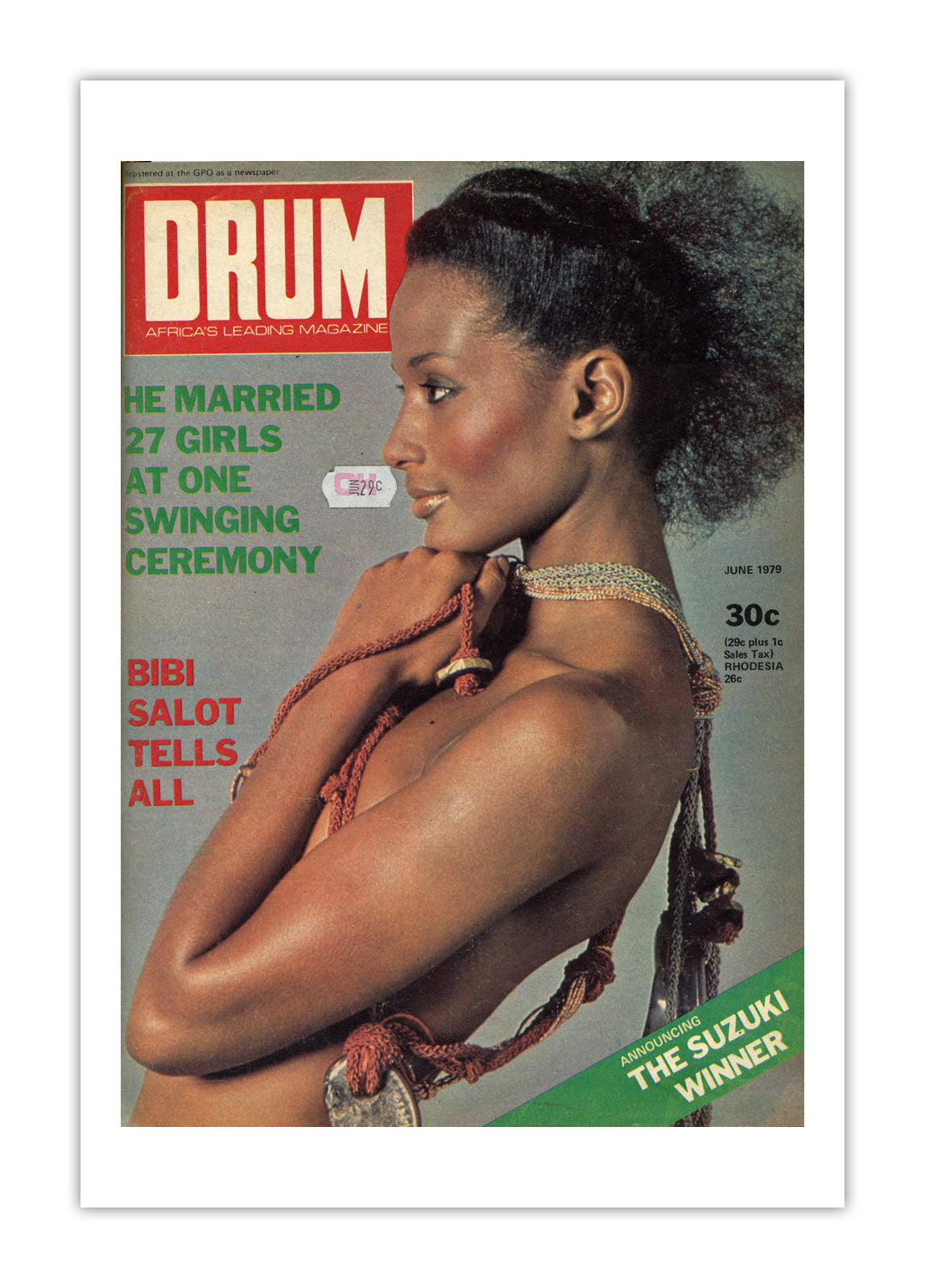 South Africa Drum Magazine cover, June 1979 – archival poster print