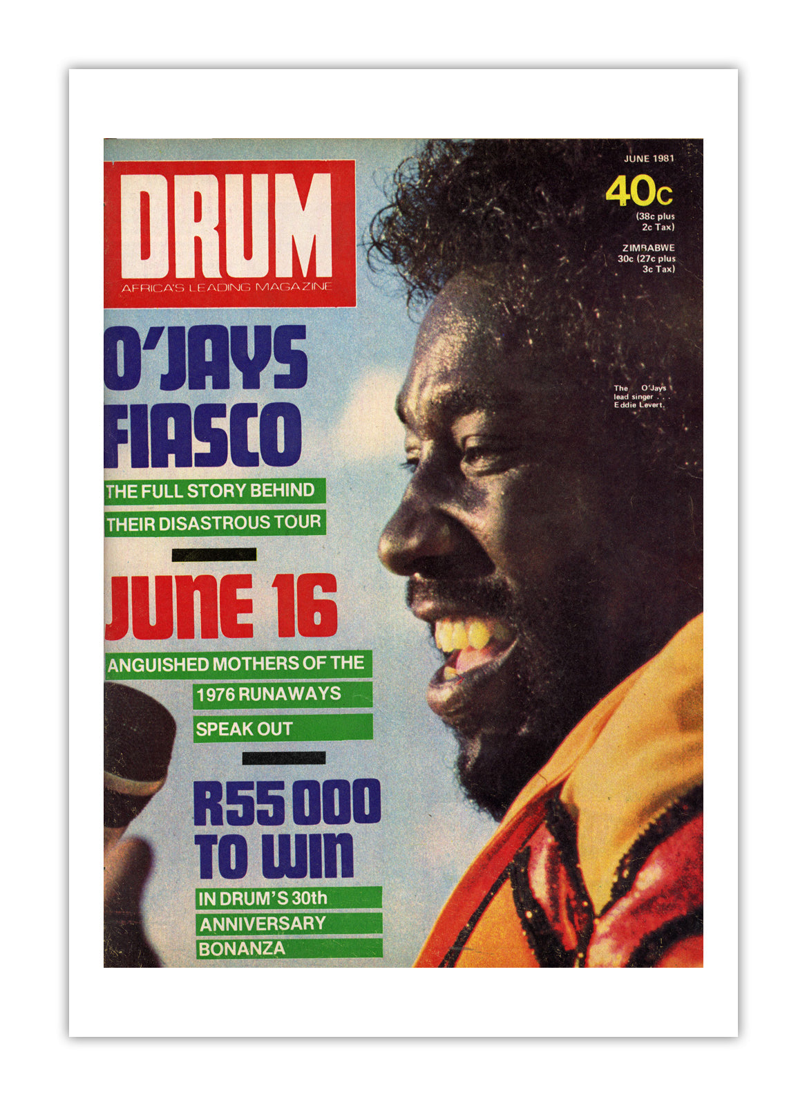 South Africa Drum Magazine cover, June 1981 – archival poster print