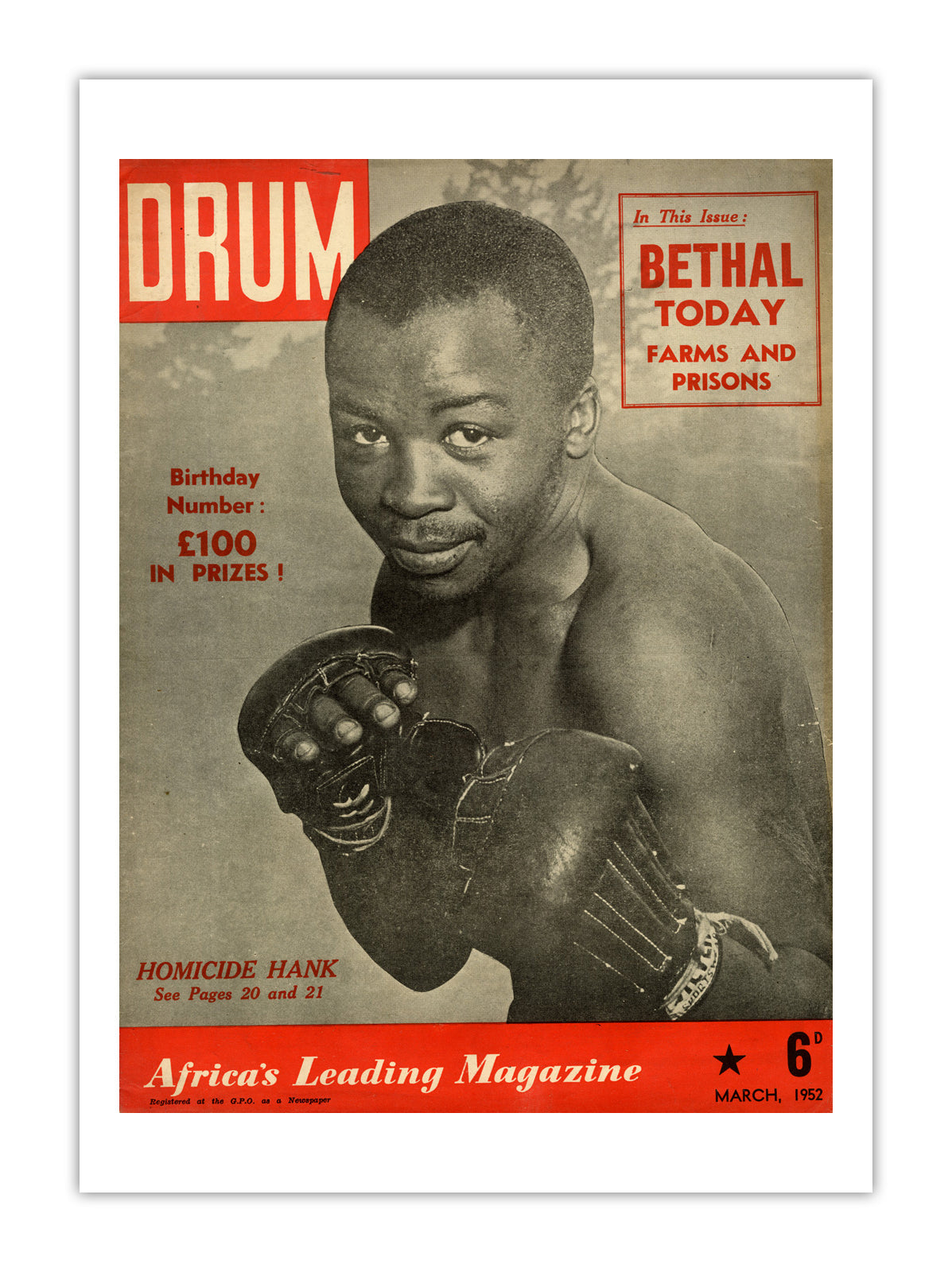 South Africa Drum Magazine cover, March 1952 – archival poster print