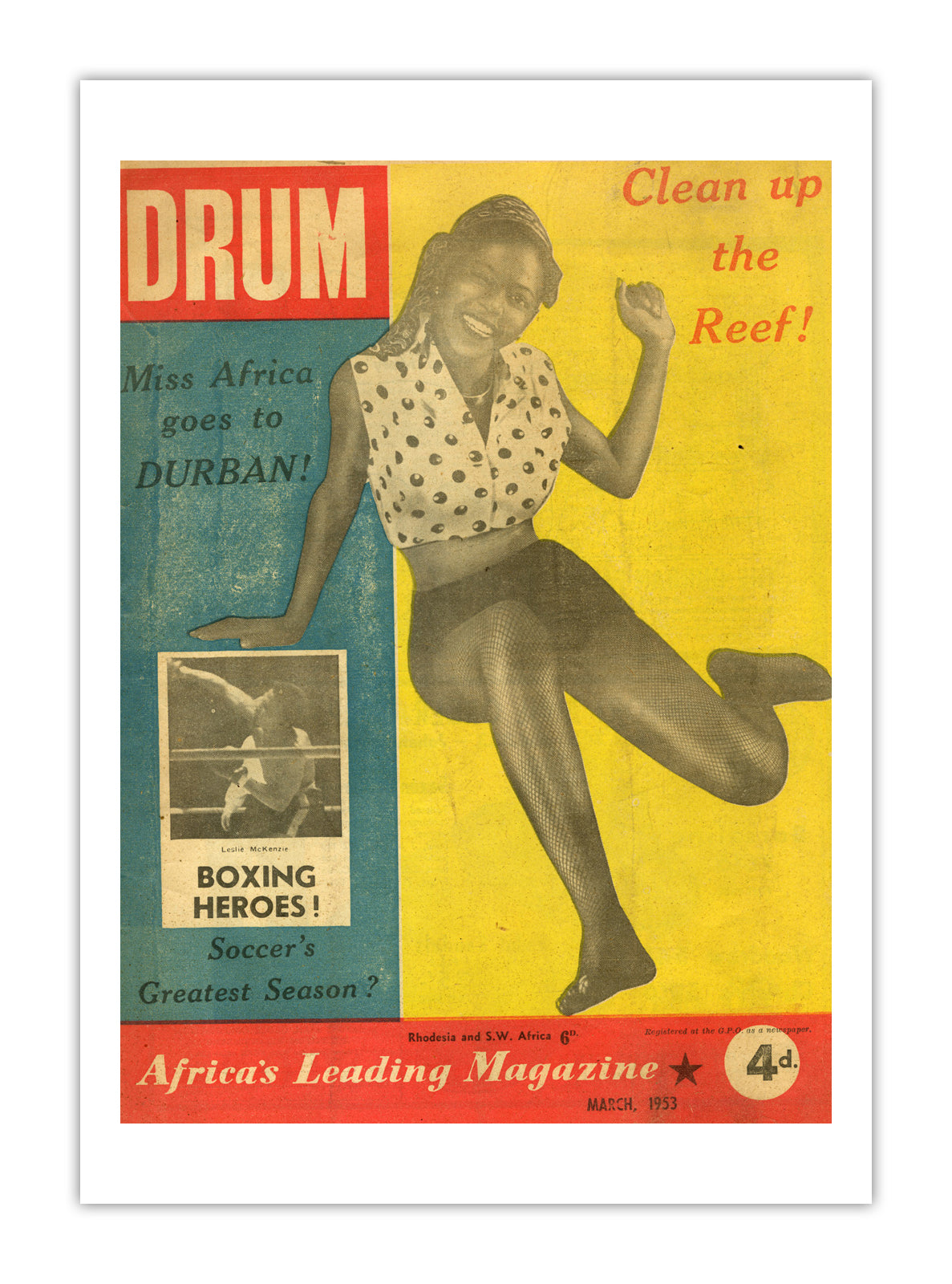 South Africa Drum Magazine cover, March 1953 – archival poster print