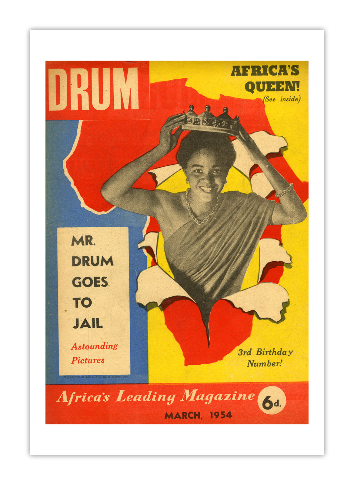 South Africa Drum Magazine cover, March 1954 – archival poster print