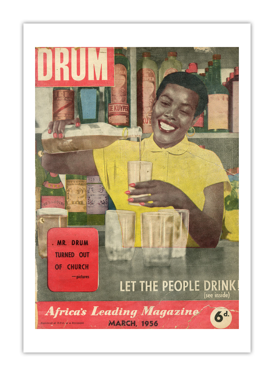 South Africa Drum Magazine cover, March 1956 – archival poster print