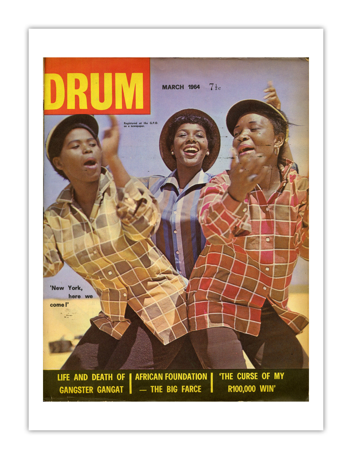 South Africa Drum Magazine cover, March 1964 – archival poster print
