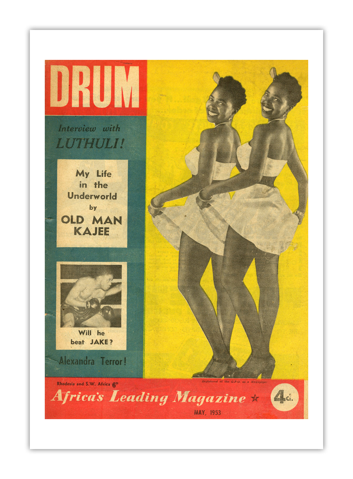 South Africa Drum Magazine cover, May 1953 – archival poster print
