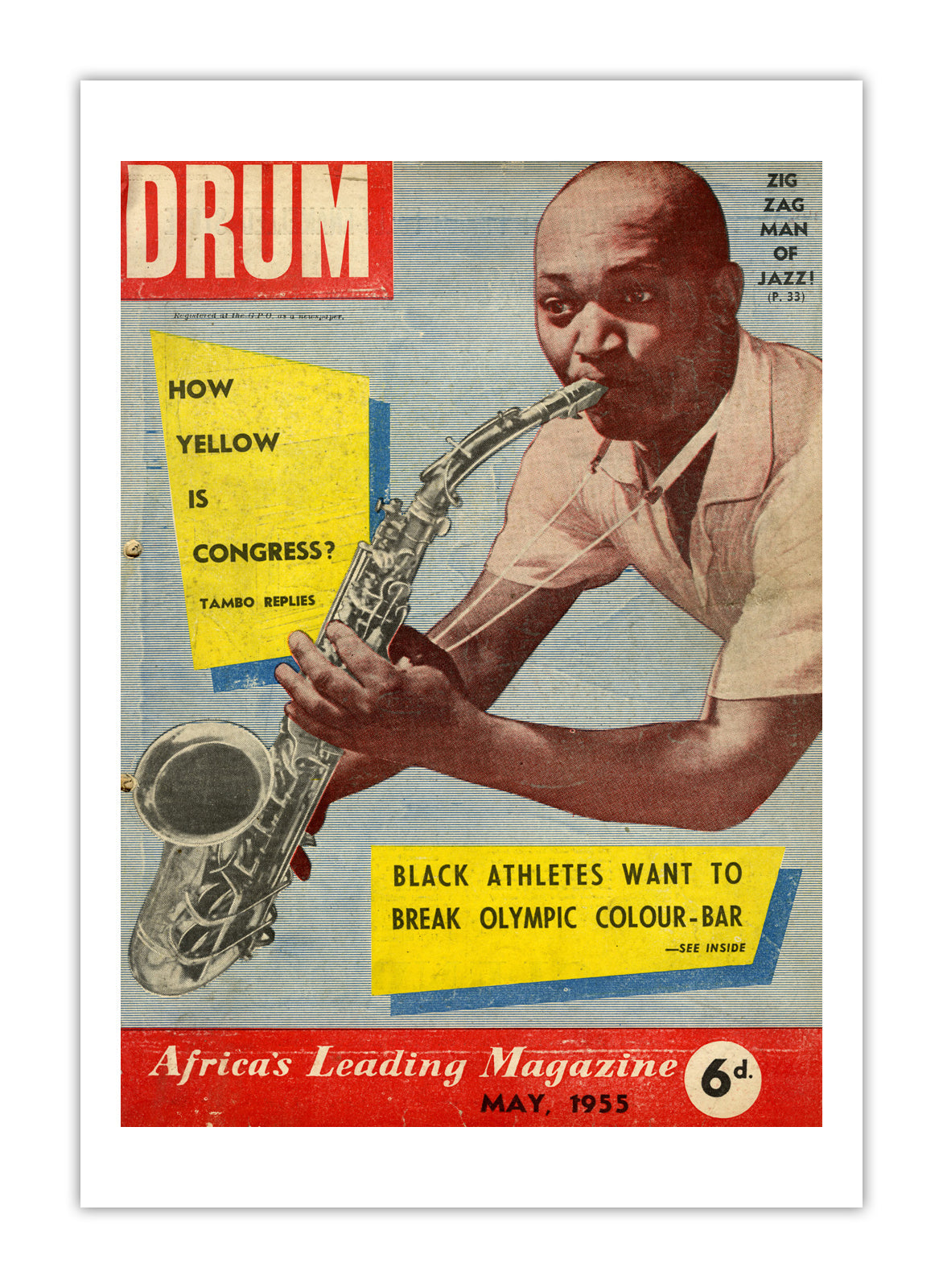 South Africa Drum Magazine cover, May 1955 – archival poster print
